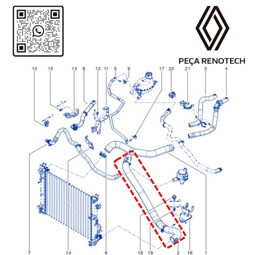 RN 30255R-PX 215030255R MANGUEIRA INF. DO RADIADOR MOT H4M 1.6 16V LOG IISAN IIDUSCAP - 4